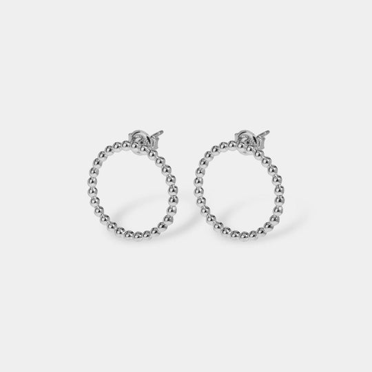 CLUSE Essentielle Silver Open Circle Embellished Stud Earrings CLJ52007 - earrings