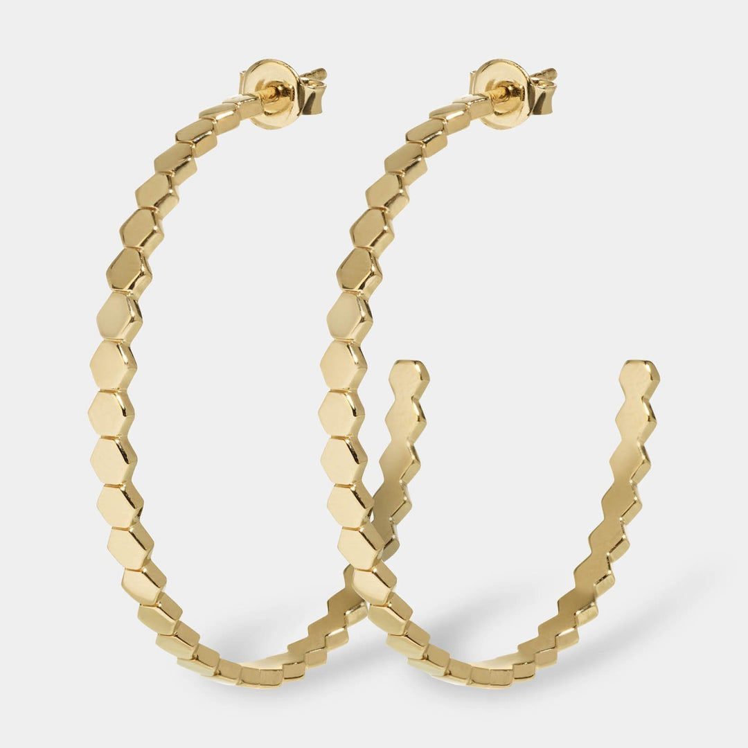 CLUSE Essentielle Gold All Hexagons Hoop Earrings CLJ51008 - earrings