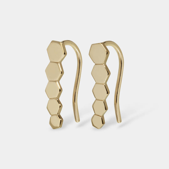 CLUSE Essentielle Gold Hexagon Ear Climber Earrings CLJ51010 - earrings