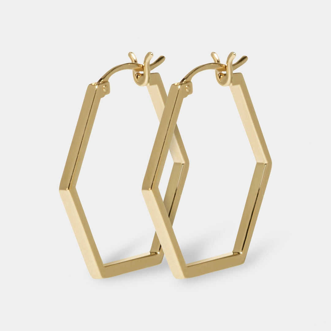 CLUSE Essentielle Gold Hexagonal Hoop Earrings CLJ51004 - earrings