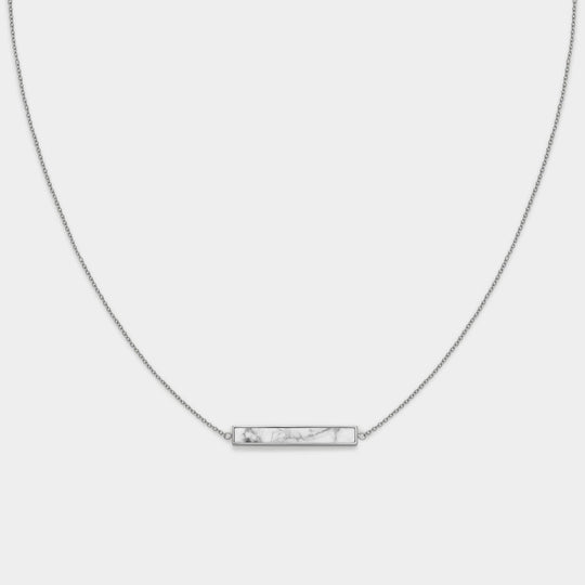 CLUSE Idylle Silver Marble Bar Necklace CLJ22009 - necklace
