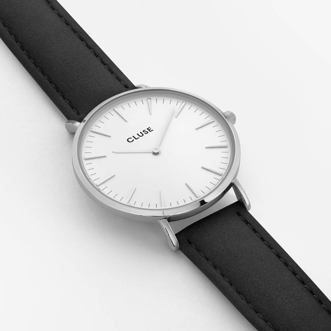 CLUSE La Bohème Silver White/Black CL18208 - watch face detail