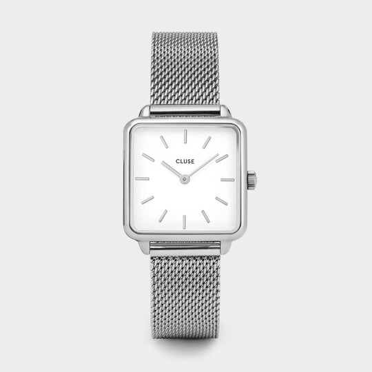 CLUSE La Tétragone Silver Mesh/White CL60001 - watch