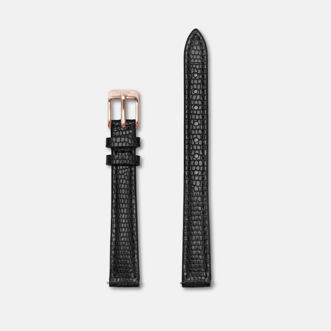 CLUSE 12 mm Strap Black Lizard/Rose Gold CLS524 - strap