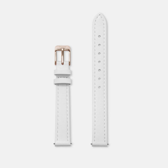 CLUSE Strap 12 mm Leather, White/Rose Gold CS1408101048 - Strap
