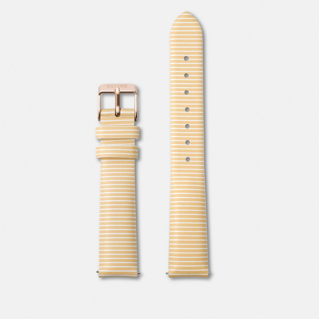 CLUSE 16 mm Strap Sunny Yellow Stripes/Rose Gold CLS362 - strap