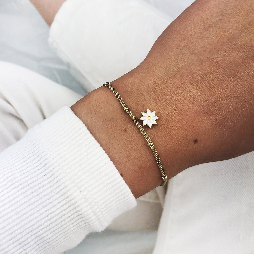 CLUSE Essentielle Daisy Bracelet Gold Colour CB13329 - bracelet on wrist