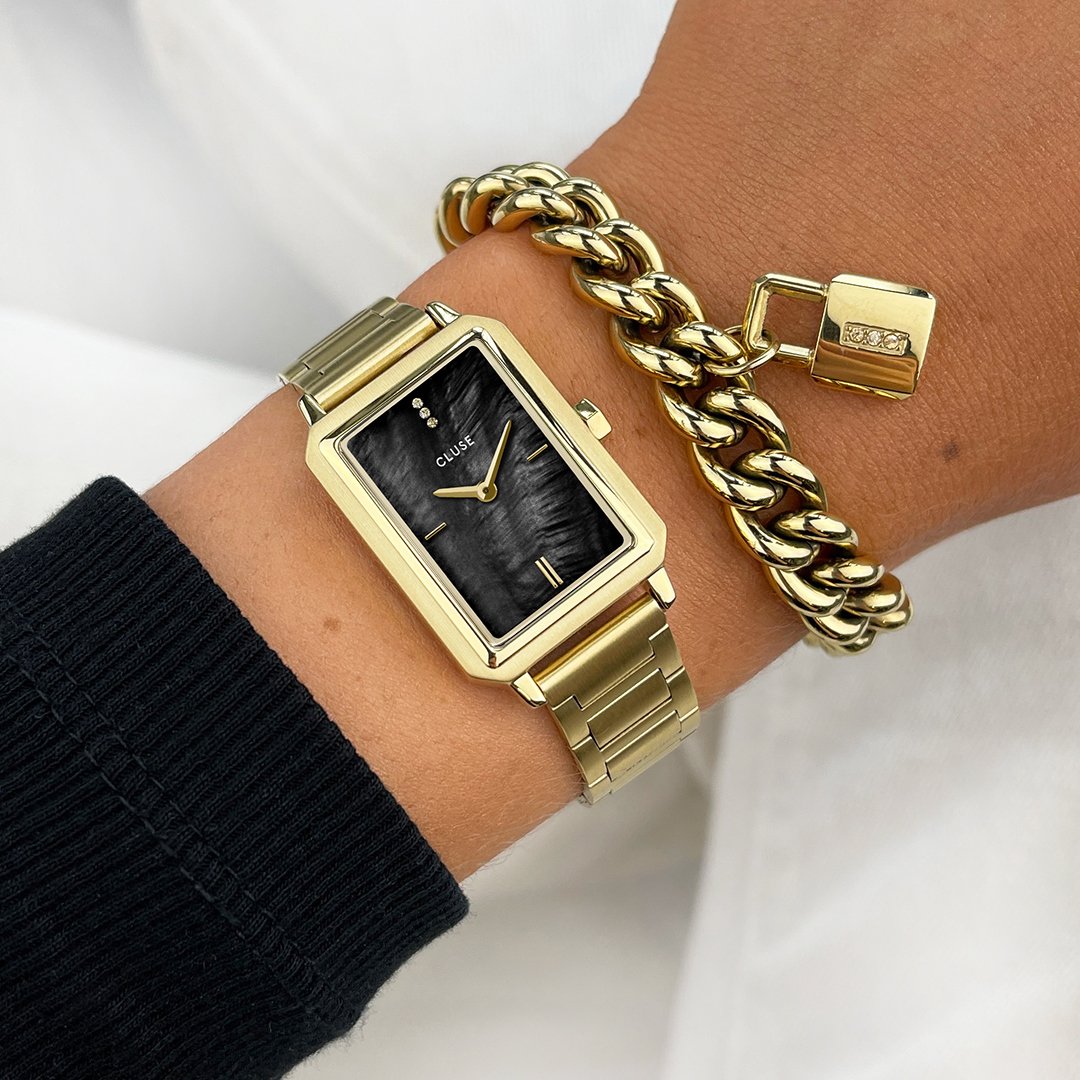 CLUSE Fluette Gold Colour by Iris Mittenaere CW14001 -Watch on wrist
